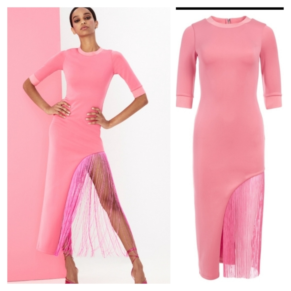 Alice + olivia  fringe midi dress size 6